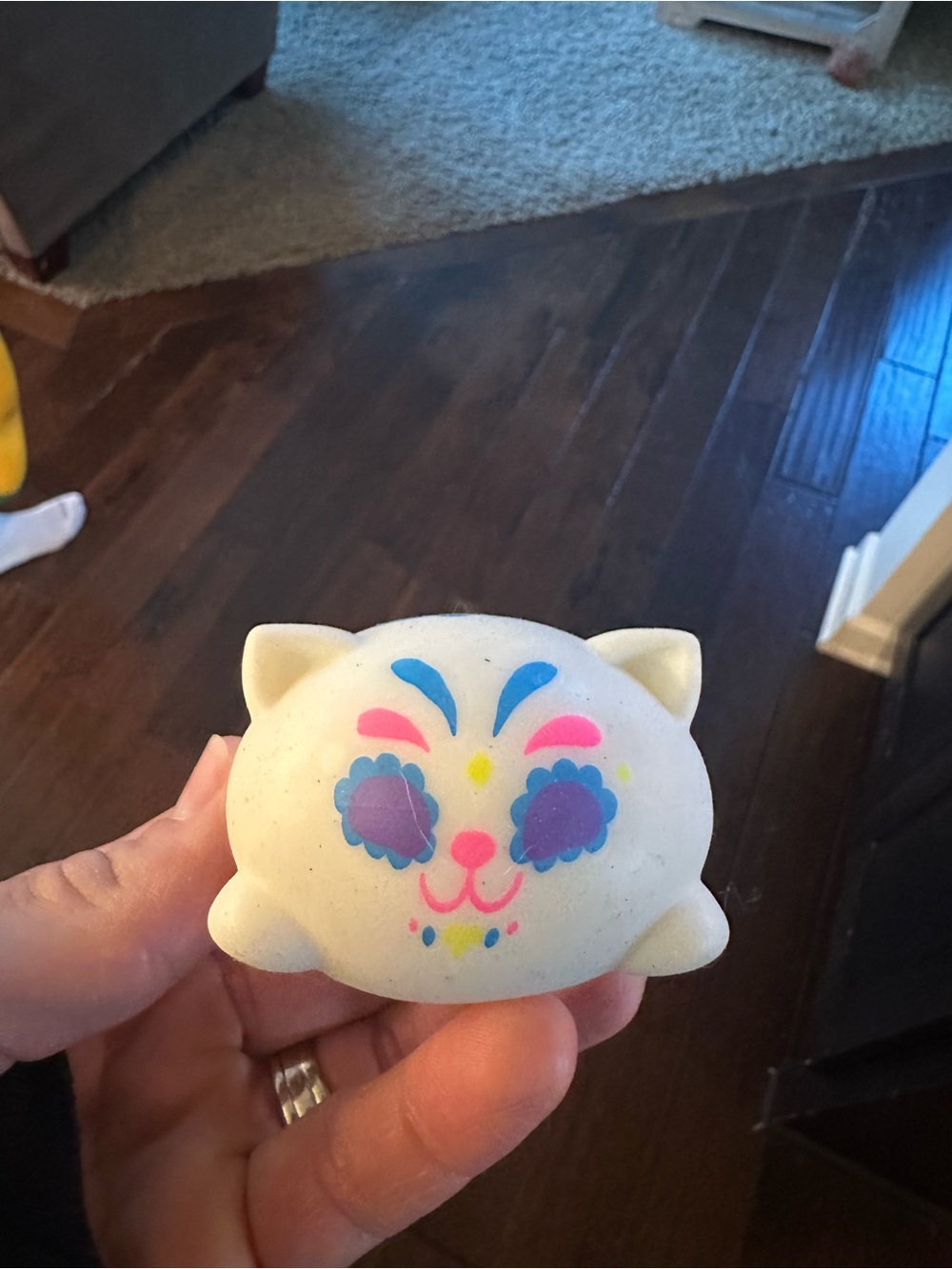 NeeDoh Sugar Skull Cats White Squishy Rare w/ Original Box